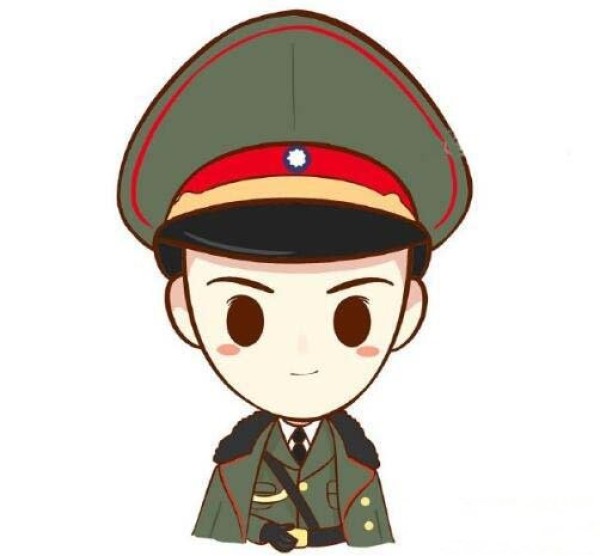 身姿挺拔的军人简笔画