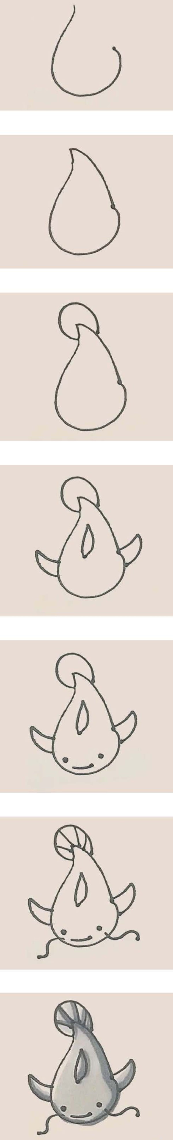 一步一步绘画鲶鱼简笔画