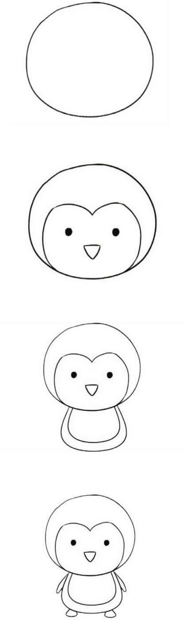 幼儿卡通小企鹅怎么画