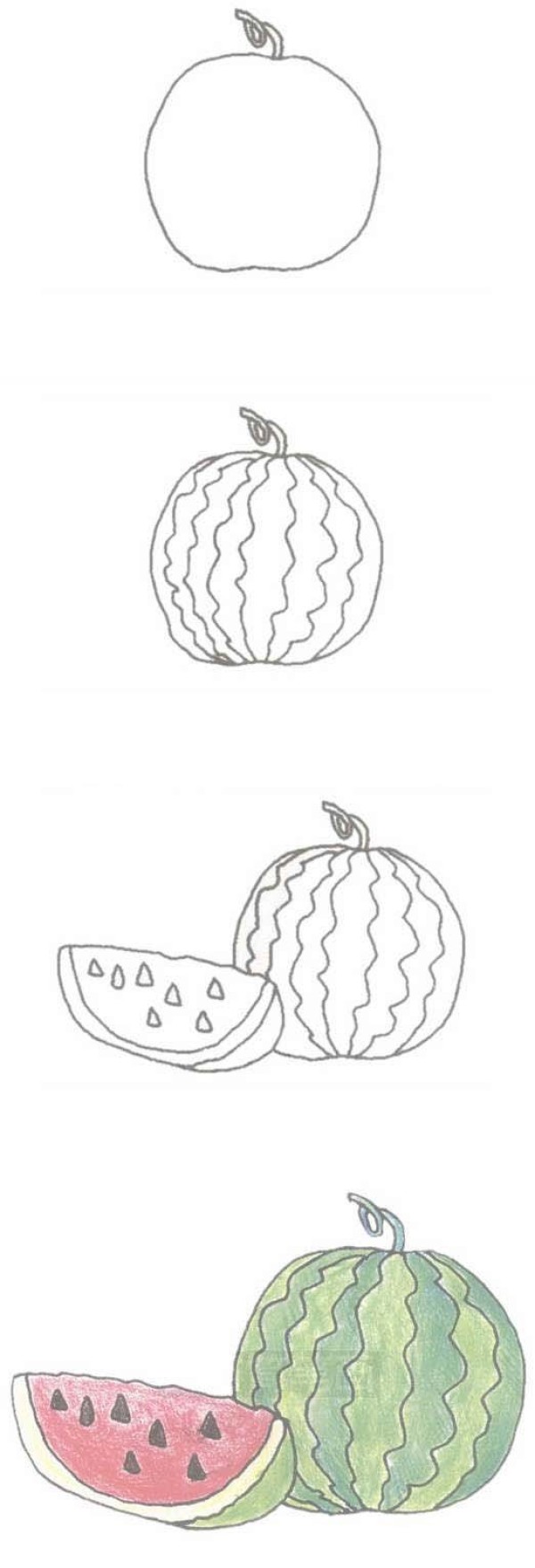 甜甜的西瓜简笔画