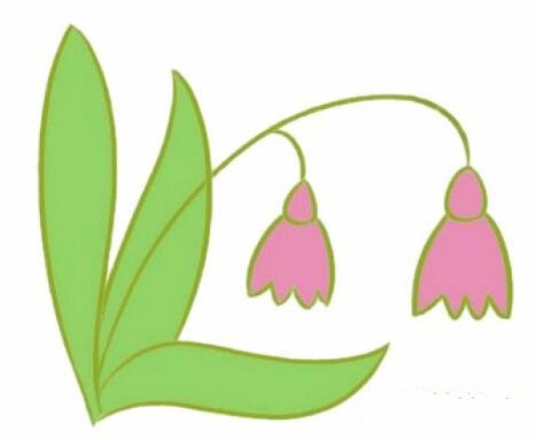 彩色铃兰花简笔画