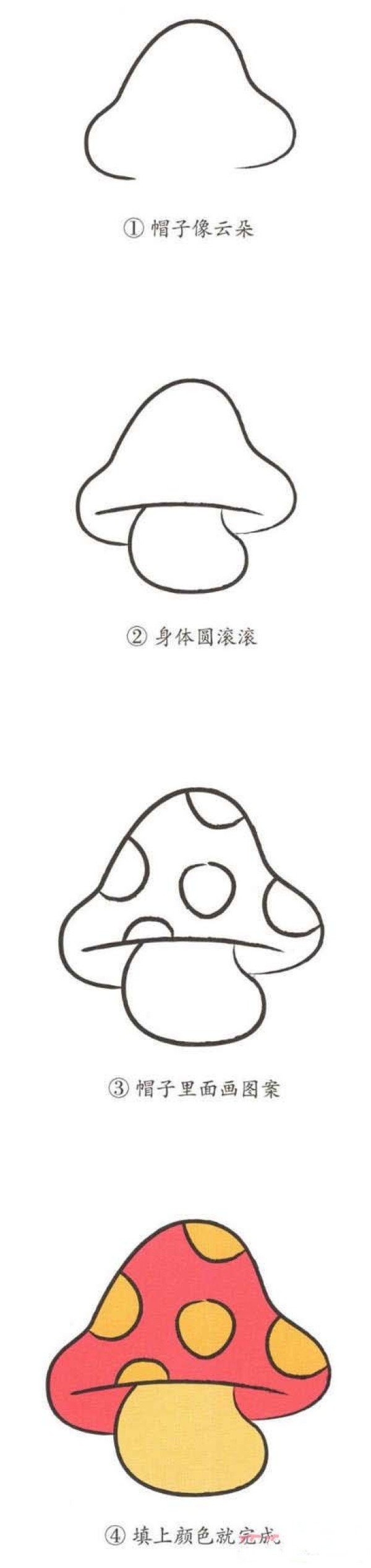 卡通蘑菇怎么画