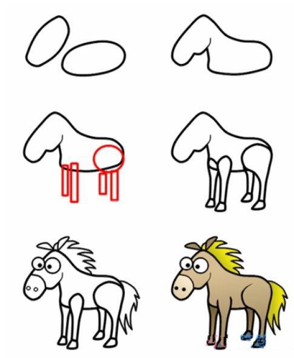 儿童画马简笔画