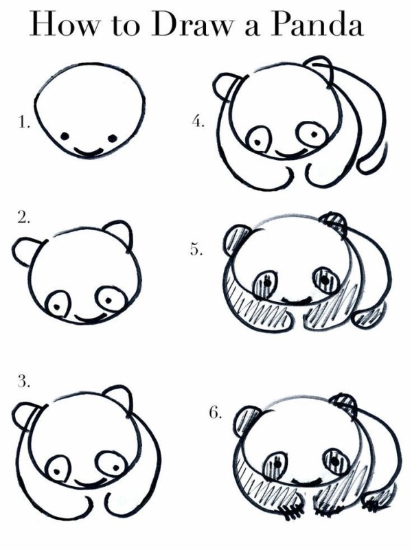 如何画熊猫