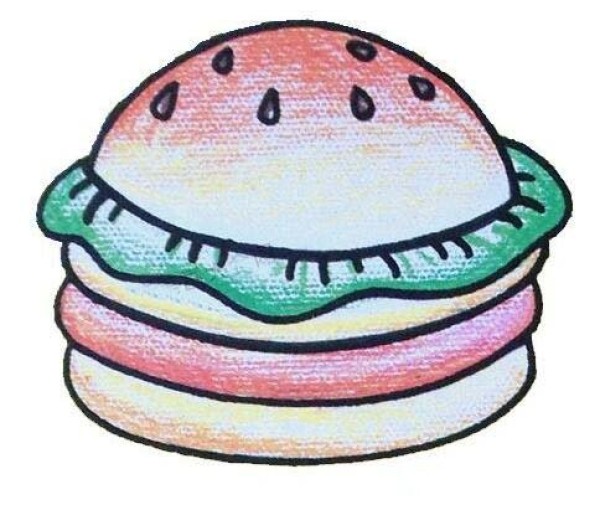 汉堡包简笔画