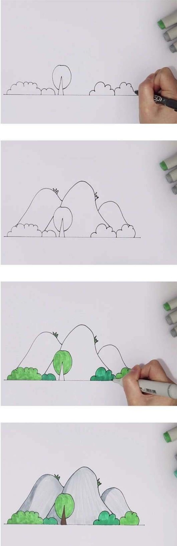 山峰简笔画
