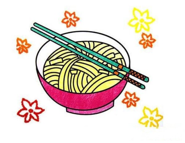 怎么画一碗面条