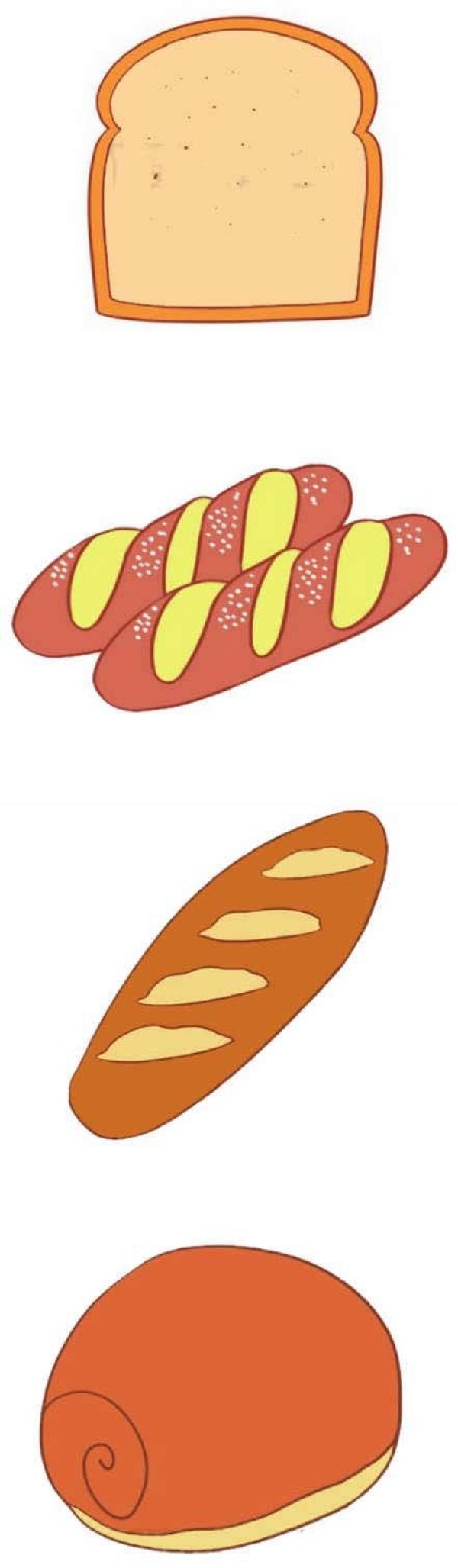 彩色的面包简笔画