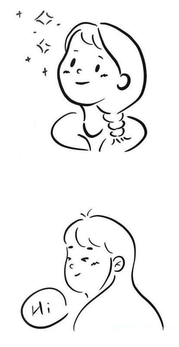 小女孩头像简笔画