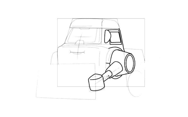 警车珀利压路机麦克斯简笔画