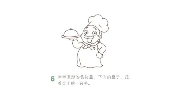 开心的厨师简笔画