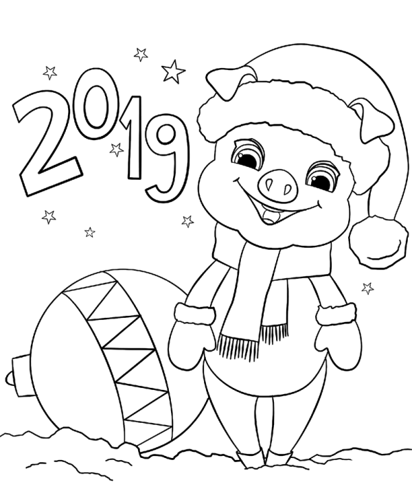 2019新年小猪简笔画