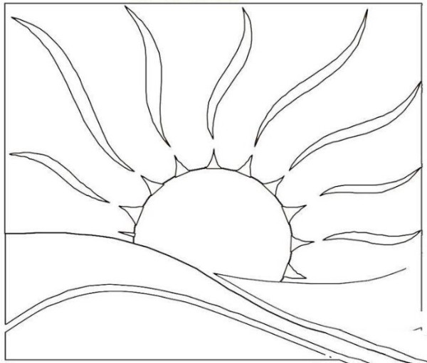 太阳升起简笔画图片