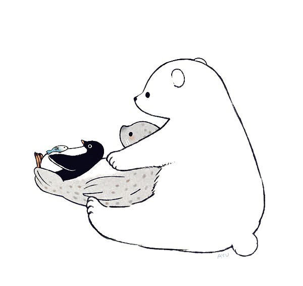 可爱北极熊简笔画